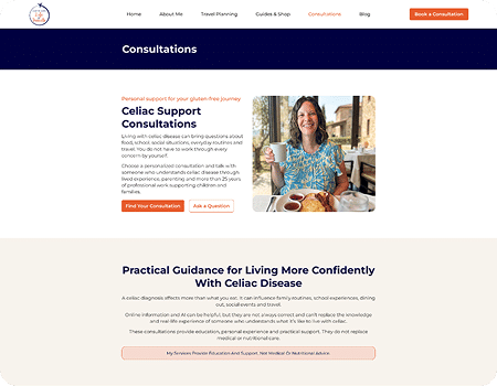 Gluten Free Life and Travels consultation services page