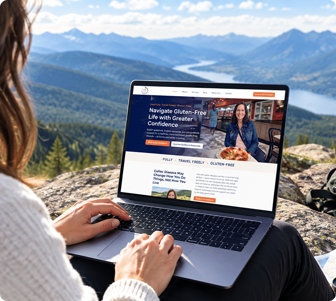 Gluten Free Life and Travels website section featuring digital guides