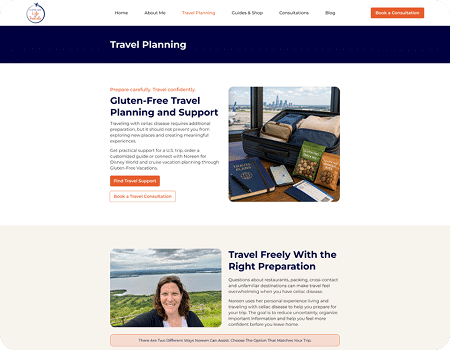 Gluten Free Life and Travels travel services page