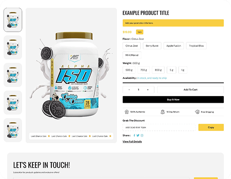 Individual product page on the Total Nutrition Atlanta Shopify store