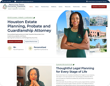 Trewick Law Firm homepage design